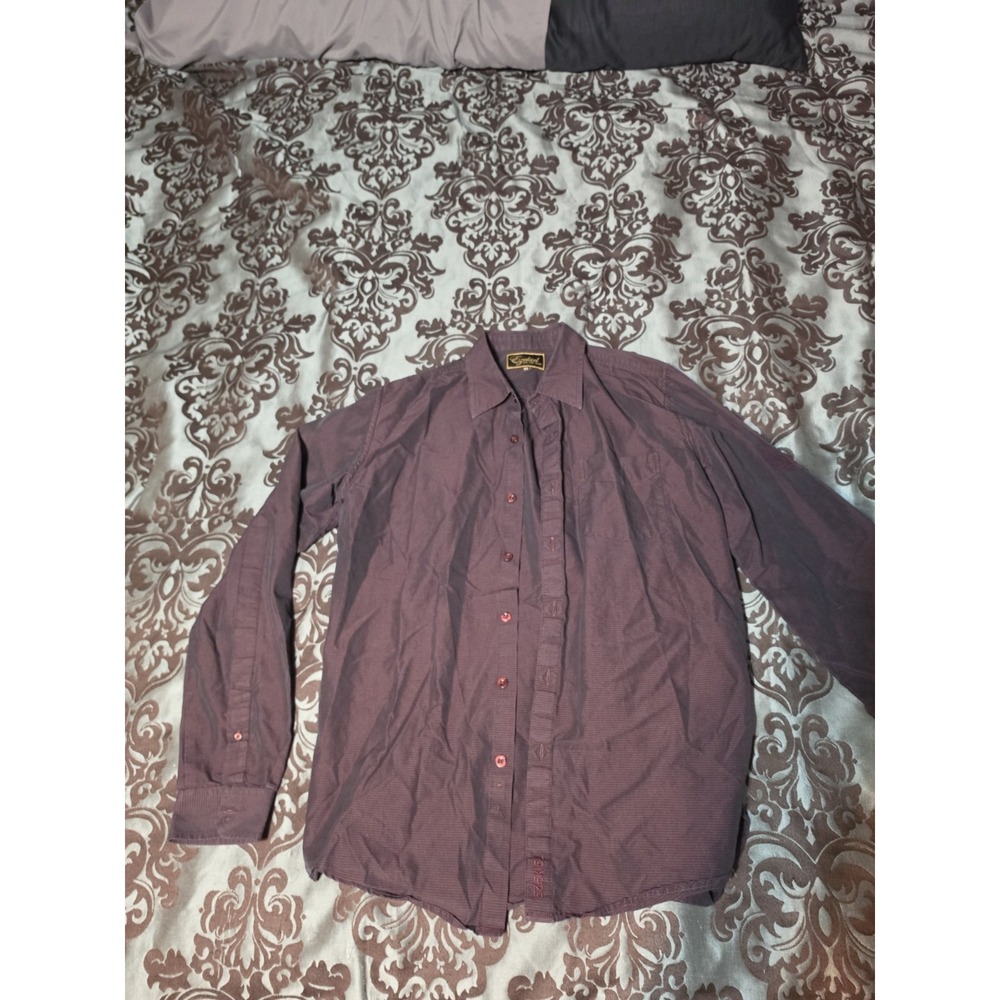 EZEKIEL MEN'S UP FRONT LONG-SLEEVE SHIRT Med Dark Red & Black
